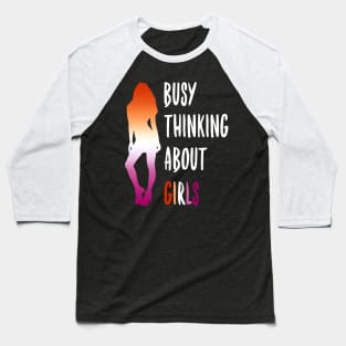 Busy Thinking About Girls Baseball T-Shirt